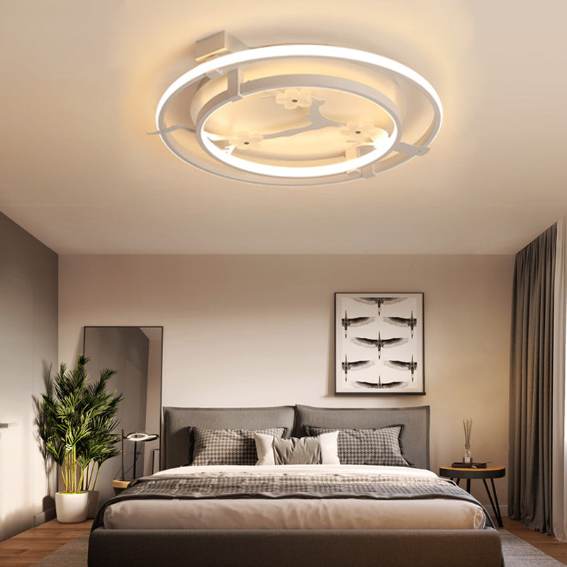 Plum Blossom LED Ceiling Light Cartoon Metal Acrylic Flush Mount Light in White for Cloth Shop White Warm Clearhalo 'Ceiling Lights' 'Close To Ceiling Lights' 'Close to ceiling' 'Flush mount' Lighting' 199207