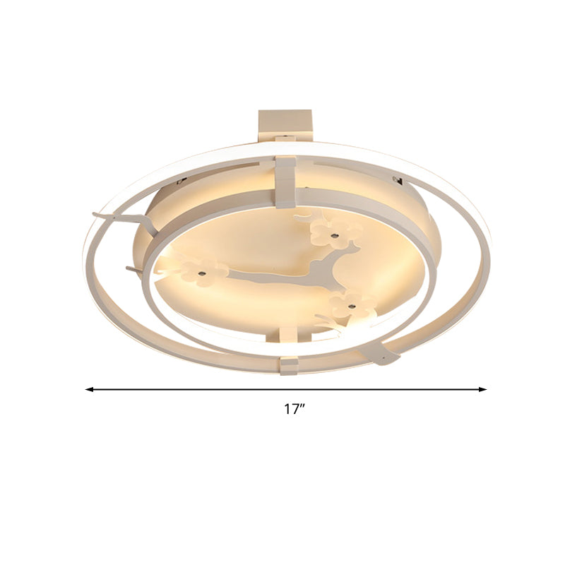 Plum Blossom LED Ceiling Light Cartoon Metal Acrylic Flush Mount Light in White for Cloth Shop Clearhalo 'Ceiling Lights' 'Close To Ceiling Lights' 'Close to ceiling' 'Flush mount' Lighting' 199209