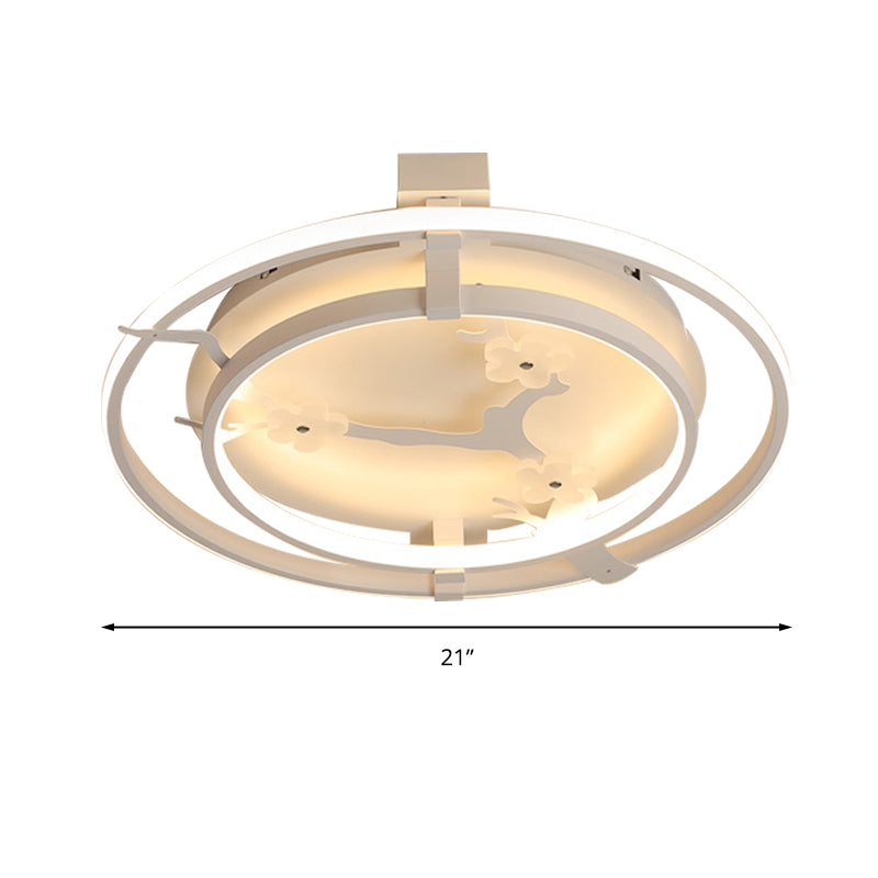 Plum Blossom LED Ceiling Light Cartoon Metal Acrylic Flush Mount Light in White for Cloth Shop Clearhalo 'Ceiling Lights' 'Close To Ceiling Lights' 'Close to ceiling' 'Flush mount' Lighting' 199210