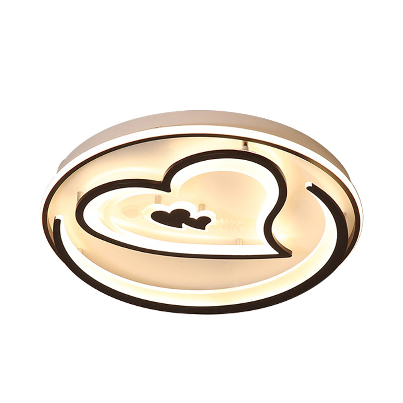 Acrylic Loving Heart Ceiling Fixture Hotel Restaurant Nordic Style LED Flush Ceiling Light in Black Clearhalo 'Ceiling Lights' 'Close To Ceiling Lights' 'Close to ceiling' 'Flush mount' Lighting' 199332