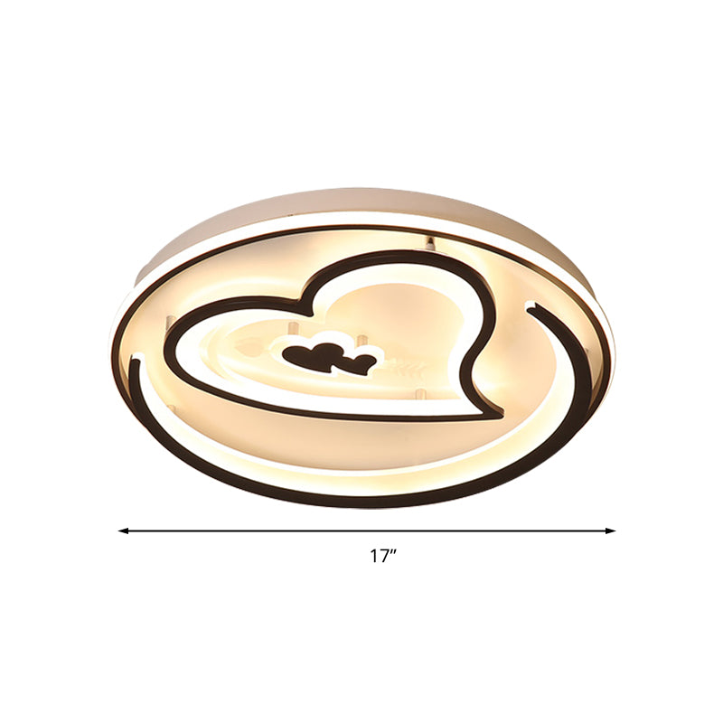 Acrylic Loving Heart Ceiling Fixture Hotel Restaurant Nordic Style LED Flush Ceiling Light in Black Clearhalo 'Ceiling Lights' 'Close To Ceiling Lights' 'Close to ceiling' 'Flush mount' Lighting' 199333