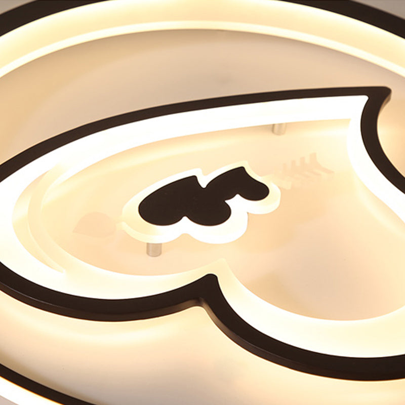 Acrylic Loving Heart Ceiling Fixture Hotel Restaurant Nordic Style LED Flush Ceiling Light in Black Clearhalo 'Ceiling Lights' 'Close To Ceiling Lights' 'Close to ceiling' 'Flush mount' Lighting' 199335