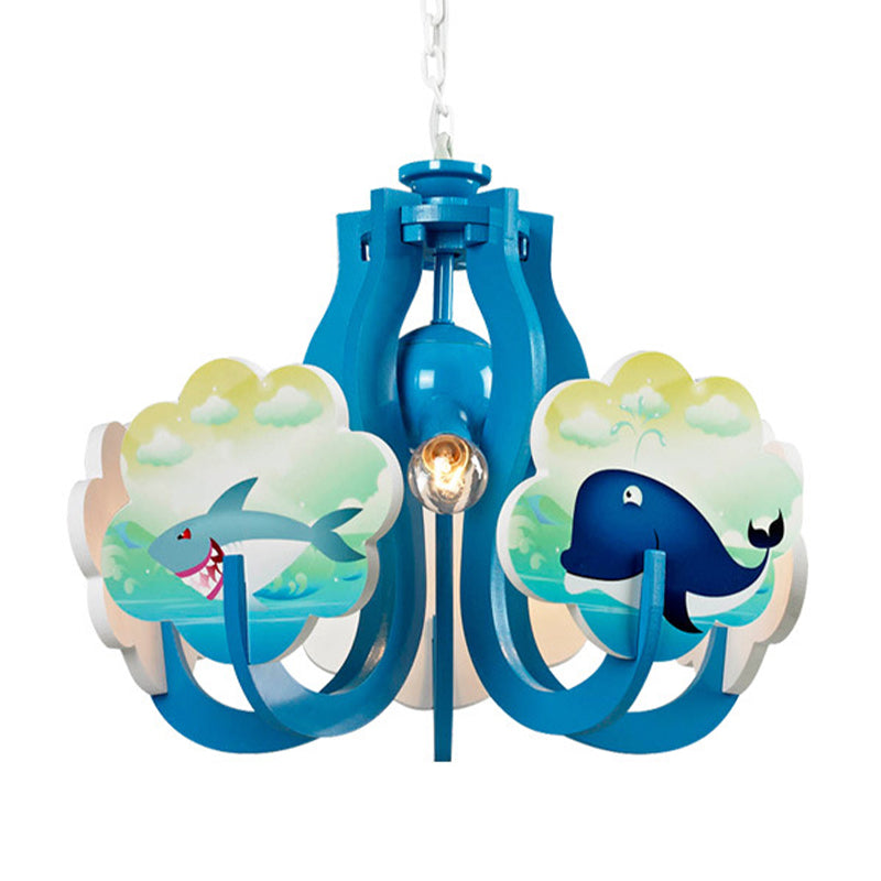 Cartoon Hanging Lamp Fixture with Tapered Shade Fabric Hanging Lights for Kindergarten Clearhalo 'Ceiling Lights' 'Chandeliers' Lighting' options 199459