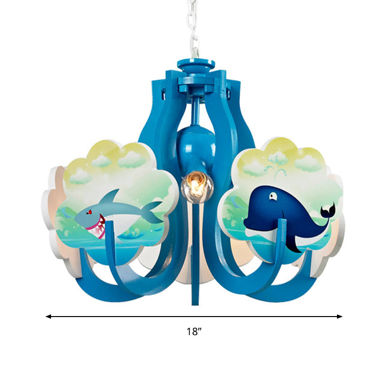 Cartoon Hanging Lamp Fixture with Tapered Shade Fabric Hanging Lights for Kindergarten Clearhalo 'Ceiling Lights' 'Chandeliers' Lighting' options 199460