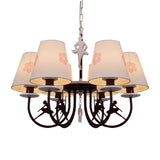 White Hanging Lamp with Flowers Modern Fabric Hanging Chandelier for Living Room Clearhalo 'Ceiling Lights' 'Chandeliers' Lighting' options 199498