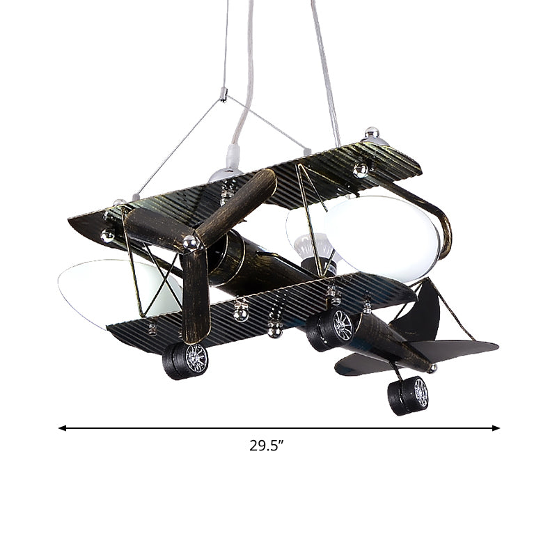Modern Fighter Plane Hanging Lights Metal Chandelier in Bronze for Kid Bedroom Clearhalo 'Ceiling Lights' 'Chandeliers' Lighting' options 199694