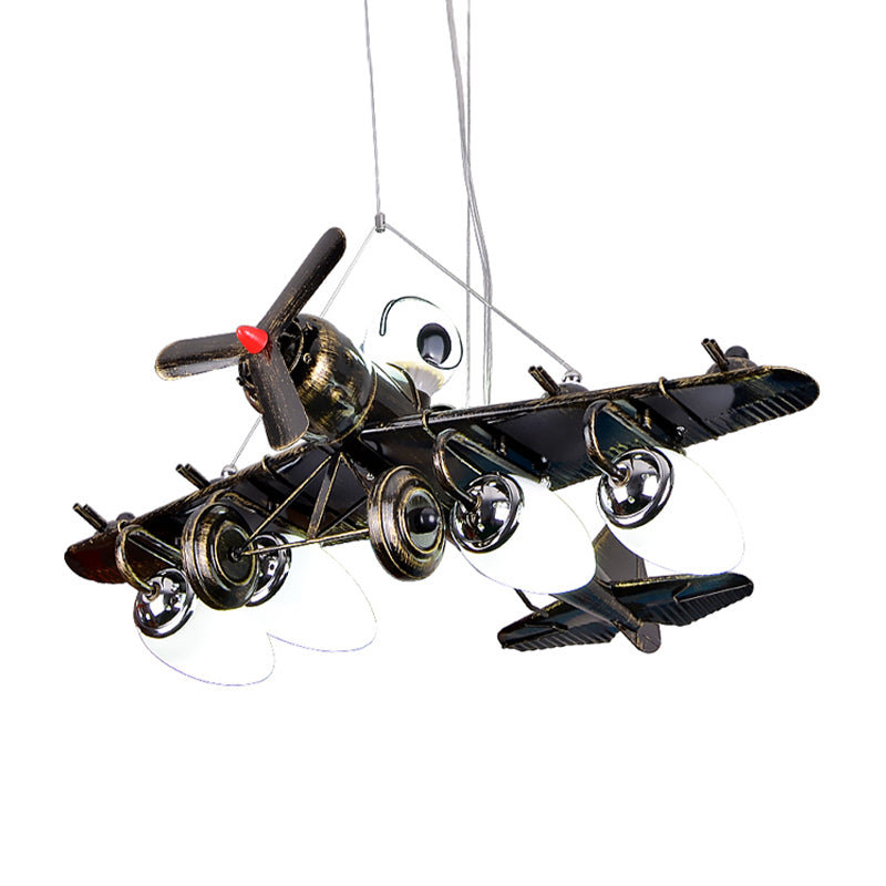 Modern Fighter Plane Hanging Lights Metal Chandelier in Bronze for Kid Bedroom Clearhalo 'Ceiling Lights' 'Chandeliers' Lighting' options 199697