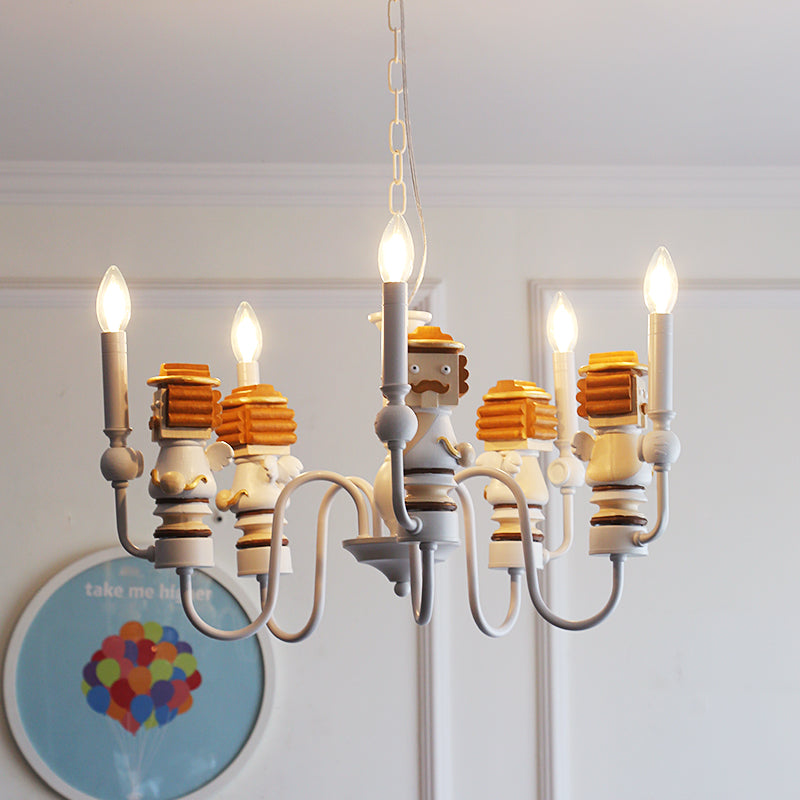 Cartoon Man Dining Room Hanging Lights Metal Modern Hanging Pendant Lights White Clearhalo 'Ceiling Lights' 'Chandeliers' Lighting' options 199929_6d48148e-e3b8-4f6c-8bbc-79788eac1a2e