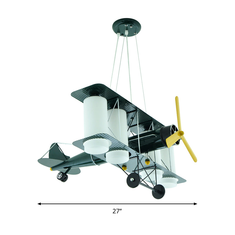 Chic Modern Battle Plane Hanging Chandelier Metal Hanging Lamp Fixture for Bedroom Clearhalo 'Ceiling Lights' 'Chandeliers' Lighting' options 199974