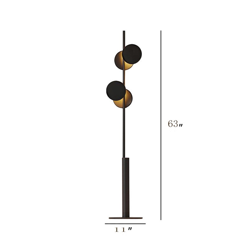 Simple Circular Standing Light Metal 2 Heads Living Room Floor Reading Lamp in Black Clearhalo 'Floor Lamps' 'Lamps' Lighting' 1_1fecbe91-5a14-4891-85f9-2bd7f2e9346f
