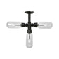 Capsule Semi Flush Light Vintage Style 3/4 Light Matte Black Clear Glass Lighting Fixture with Pipe Design Clearhalo 'Ceiling Lights' 'Close To Ceiling Lights' 'Close to ceiling' 'Semi-flushmount' Lighting' 200011