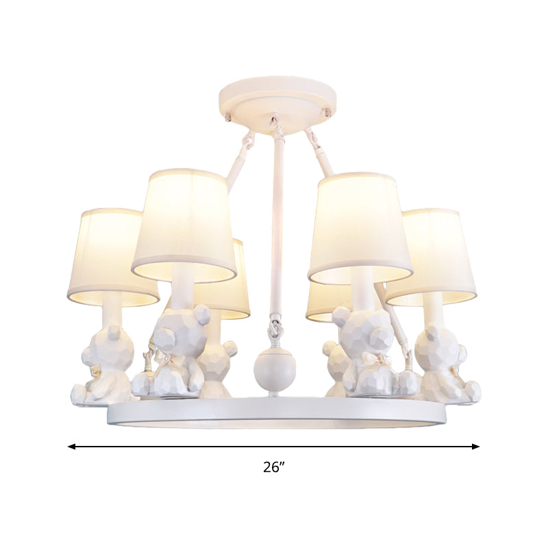 Nordic Hanging Light Fixtures with Tapered Shade Fabric Hanging Chandelier for Bedroom Clearhalo 'Ceiling Lights' 'Chandeliers' Lighting' options 200258