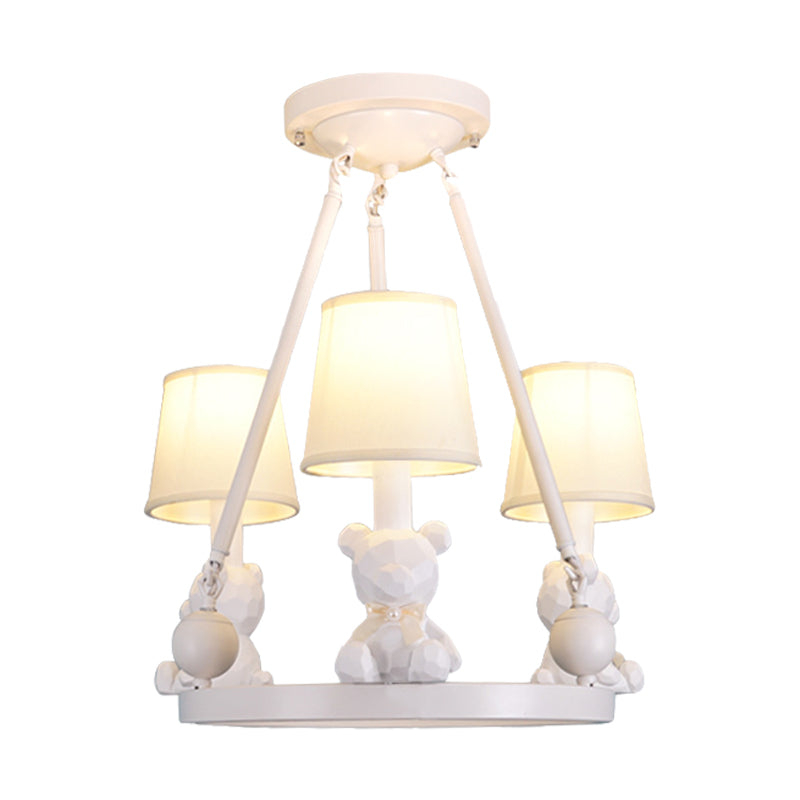 Nordic Hanging Light Fixtures with Tapered Shade Fabric Hanging Chandelier for Bedroom Clearhalo 'Ceiling Lights' 'Chandeliers' Lighting' options 200261