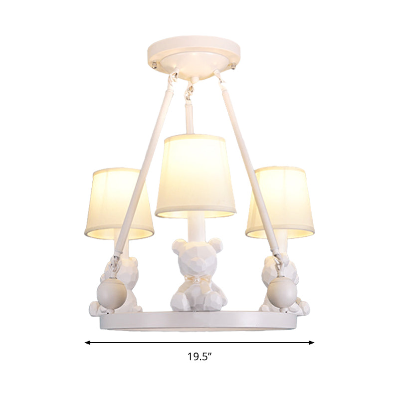 Nordic Hanging Light Fixtures with Tapered Shade Fabric Hanging Chandelier for Bedroom Clearhalo 'Ceiling Lights' 'Chandeliers' Lighting' options 200262