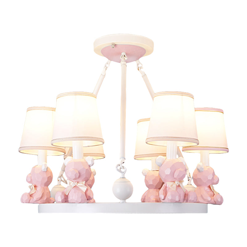 Nordic Hanging Light Fixtures with Tapered Shade Fabric Hanging Chandelier for Bedroom Clearhalo 'Ceiling Lights' 'Chandeliers' Lighting' options 200264