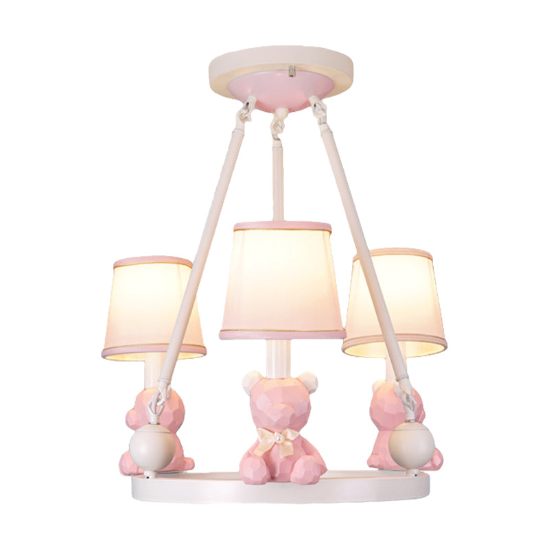 Nordic Hanging Light Fixtures with Tapered Shade Fabric Hanging Chandelier for Bedroom Clearhalo 'Ceiling Lights' 'Chandeliers' Lighting' options 200266