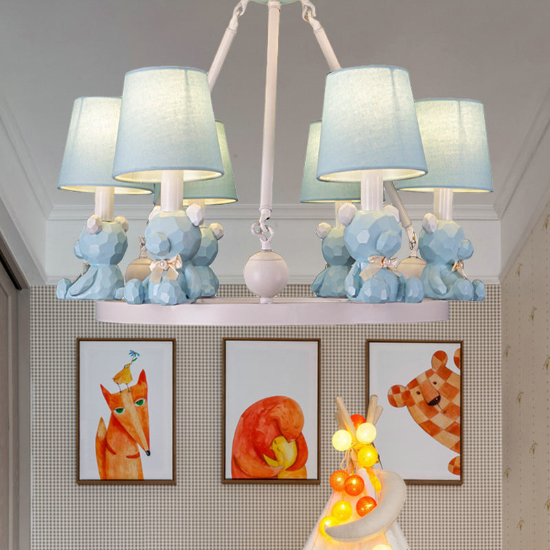 Nordic Hanging Light Fixtures with Tapered Shade Fabric Hanging Chandelier for Bedroom Clearhalo 'Ceiling Lights' 'Chandeliers' Lighting' options 200267