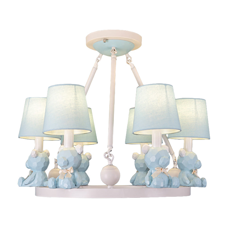 Nordic Hanging Light Fixtures with Tapered Shade Fabric Hanging Chandelier for Bedroom Clearhalo 'Ceiling Lights' 'Chandeliers' Lighting' options 200268