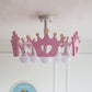 Pink Crown Hanging Chandelier Art Deco Wooden Hanging Pendant Lights for Bedroom Clearhalo 'Ceiling Lights' 'Chandeliers' Lighting' options 200310