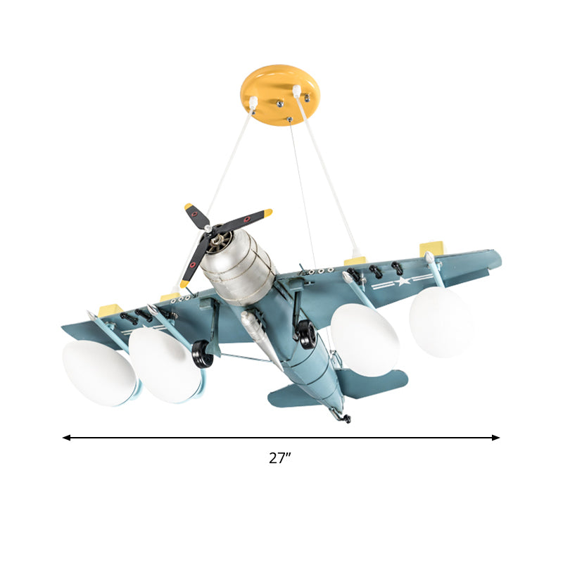 Fighter Plane Living Room Hanging Lights Metal Modern Hanging Light Fixtures in Blue Clearhalo 'Ceiling Lights' 'Chandeliers' Lighting' options 200317