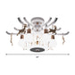 Modern Deer Hanging Chandelier Metal Hanging Ceiling Lamp for Living Room Clearhalo 'Ceiling Lights' 'Chandeliers' Lighting' options 200394