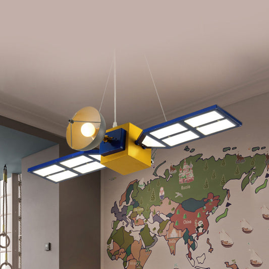 Satellite Living Room Hanging Lamp Contemporary Metal Hanging Pendant Lights in Yellow Clearhalo 'Ceiling Lights' 'Chandeliers' Lighting' options 200412