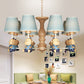 Animal-Themed Monkey Hanging Light Fabric and Resin Hanging Chandelier in Blue for Bedroom 8 Blue Clearhalo 'Ceiling Lights' 'Chandeliers' Lighting' options 200435_80cb9b58-ba20-4bab-88bf-ecc44f529e38
