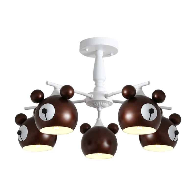 Nordic Mouse Pendant Lights 5/6 Lights Metal Hanging Lamp Fixture for Bedroom Clearhalo 'Ceiling Lights' 'Chandeliers' Lighting' options 200510