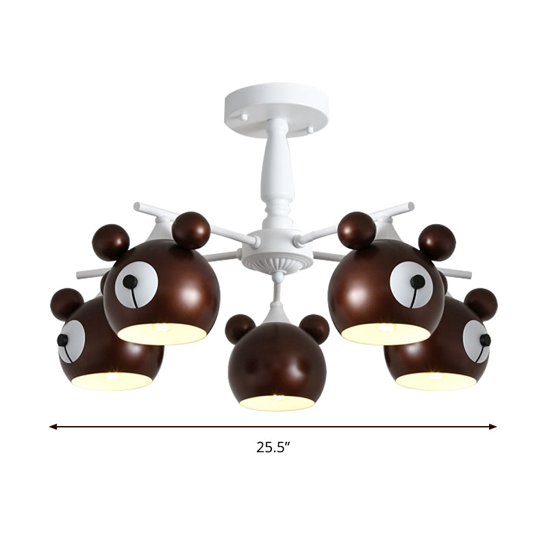 Nordic Mouse Pendant Lights 5/6 Lights Metal Hanging Lamp Fixture for Bedroom Clearhalo 'Ceiling Lights' 'Chandeliers' Lighting' options 200511