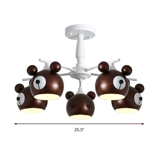 Nordic Mouse Pendant Lights 5/6 Lights Metal Hanging Lamp Fixture for Bedroom Clearhalo 'Ceiling Lights' 'Chandeliers' Lighting' options 200511