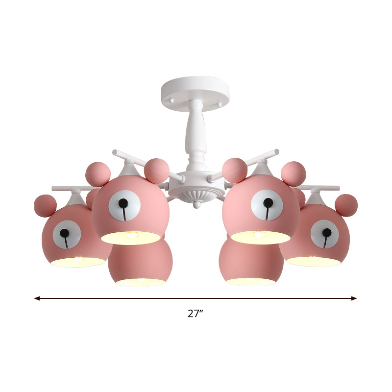 Nordic Mouse Pendant Lights 5/6 Lights Metal Hanging Lamp Fixture for Bedroom Clearhalo 'Ceiling Lights' 'Chandeliers' Lighting' options 200519