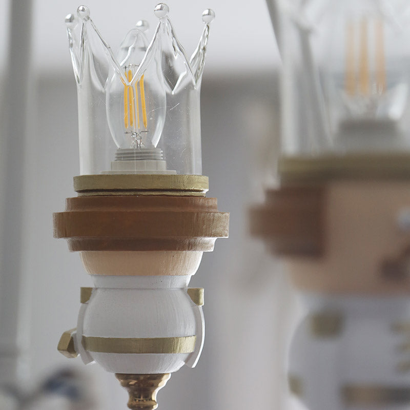 Resin King Hanging Light Cartoon 3 Lights Hanging Chandelier in White for Child Bedroom Clearhalo 'Ceiling Lights' 'Chandeliers' Lighting' options 200555