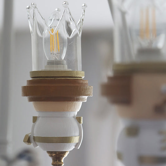 Resin King Hanging Light Cartoon 3 Lights Hanging Chandelier in White for Child Bedroom Clearhalo 'Ceiling Lights' 'Chandeliers' Lighting' options 200555