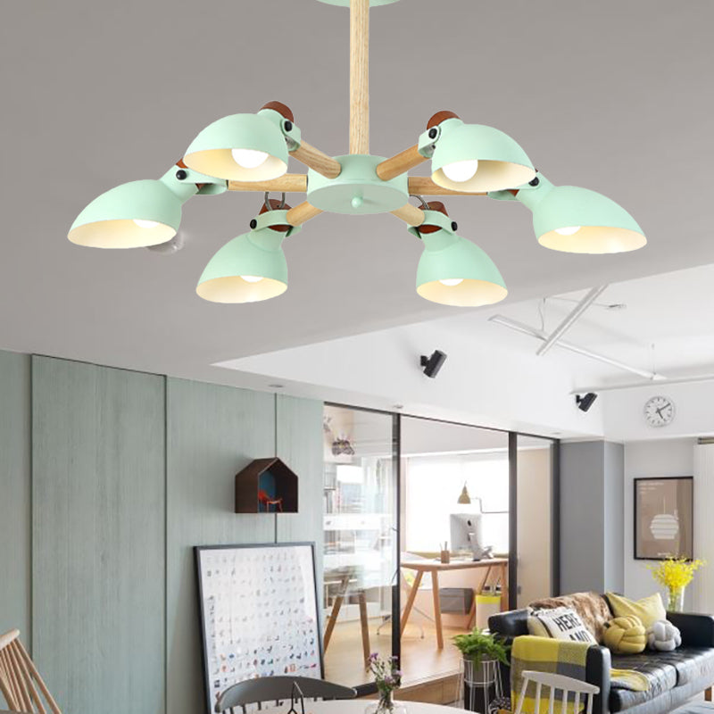 Nordic Fashion Half-Bottle Pendant Chandelier Metal Shade Hanging Lighting for Living Room Clearhalo 'Ceiling Lights' 'Chandeliers' Lighting' options 200589