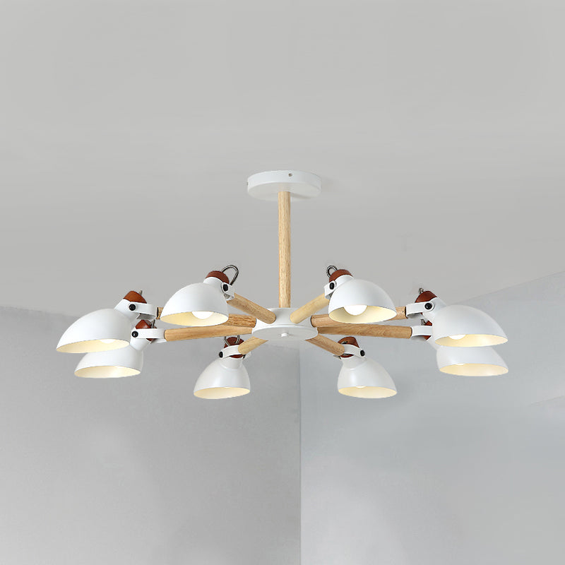 Nordic Fashion Half-Bottle Pendant Chandelier Metal Shade Hanging Lighting for Living Room 8 White Clearhalo 'Ceiling Lights' 'Chandeliers' Lighting' options 200591_ab855f03-6619-493d-b1fd-9514a0a1279a