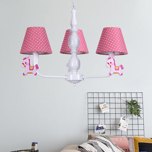 Nordic Tapered Shade Hanging Chandelier Fabric Hanging Lights for Living Room Clearhalo 'Ceiling Lights' 'Chandeliers' Lighting' options 200606