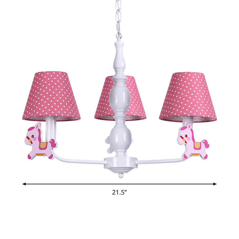 Nordic Tapered Shade Hanging Chandelier Fabric Hanging Lights for Living Room Clearhalo 'Ceiling Lights' 'Chandeliers' Lighting' options 200608