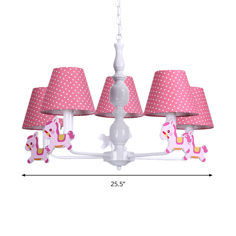 Nordic Tapered Shade Hanging Chandelier Fabric Hanging Lights for Living Room Clearhalo 'Ceiling Lights' 'Chandeliers' Lighting' options 200612