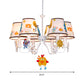 Fabric Tapered Shade Hanging Lights Cartoon Hanging Ceiling Lamp in White for Bedroom Clearhalo 'Ceiling Lights' 'Chandeliers' Lighting' options 200672