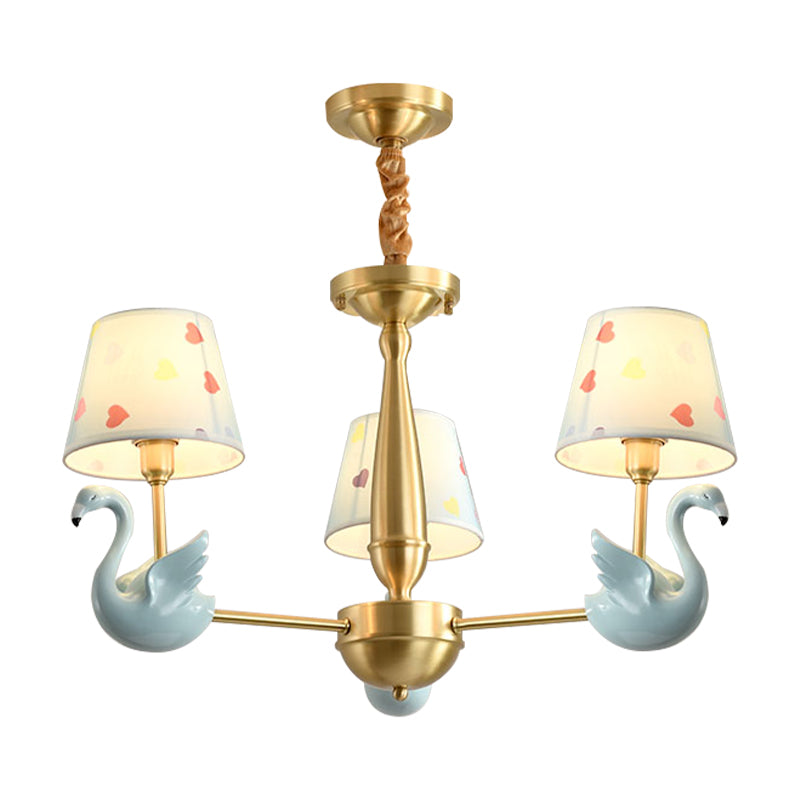 Kindergarten Swan Hanging Chandelier Fabric Art Deco Hanging Pendant Lights Clearhalo 'Ceiling Lights' 'Chandeliers' Lighting' options 200793