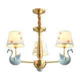 Kindergarten Swan Hanging Chandelier Fabric Art Deco Hanging Pendant Lights Clearhalo 'Ceiling Lights' 'Chandeliers' Lighting' options 200793