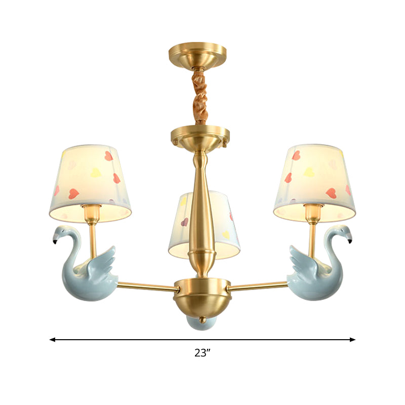Kindergarten Swan Hanging Chandelier Fabric Art Deco Hanging Pendant Lights Clearhalo 'Ceiling Lights' 'Chandeliers' Lighting' options 200794