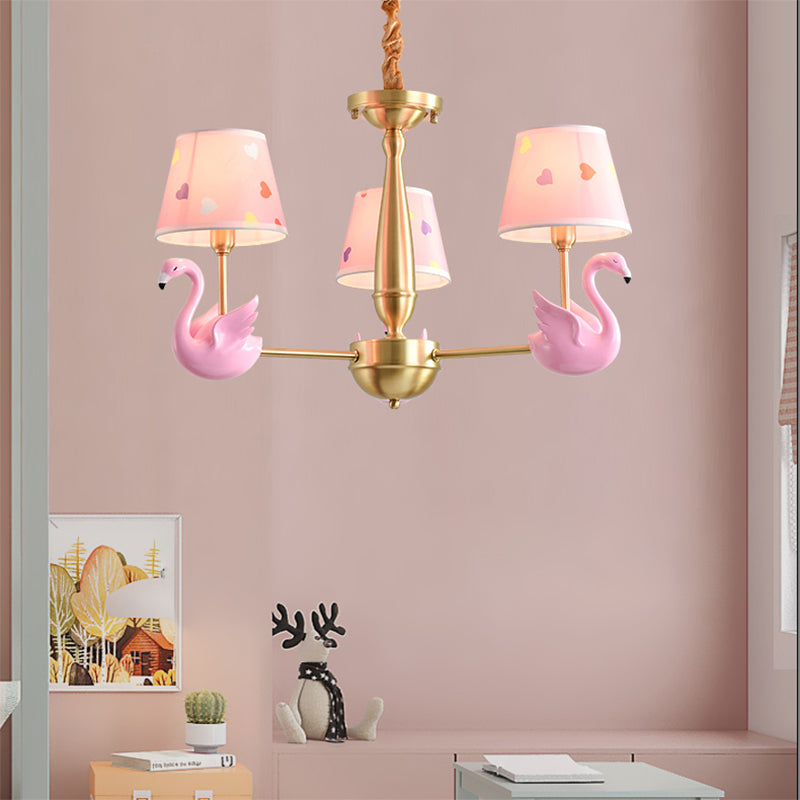 Kindergarten Swan Hanging Chandelier Fabric Art Deco Hanging Pendant Lights Clearhalo 'Ceiling Lights' 'Chandeliers' Lighting' options 200799