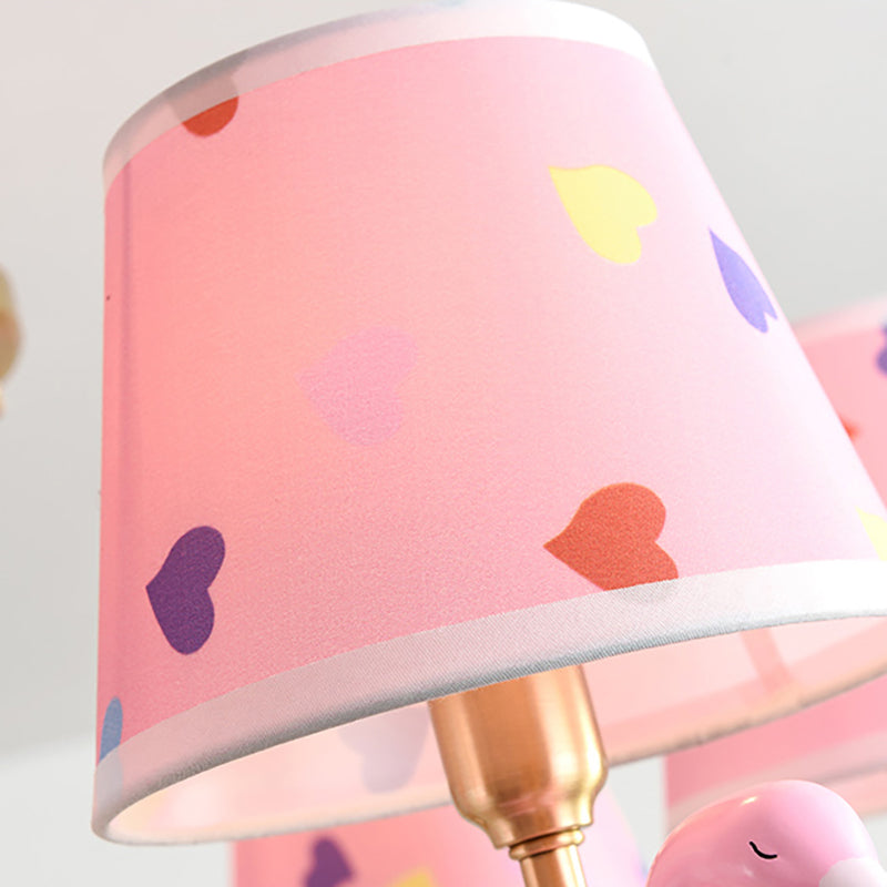 Kindergarten Swan Hanging Chandelier Fabric Art Deco Hanging Pendant Lights Clearhalo 'Ceiling Lights' 'Chandeliers' Lighting' options 200803