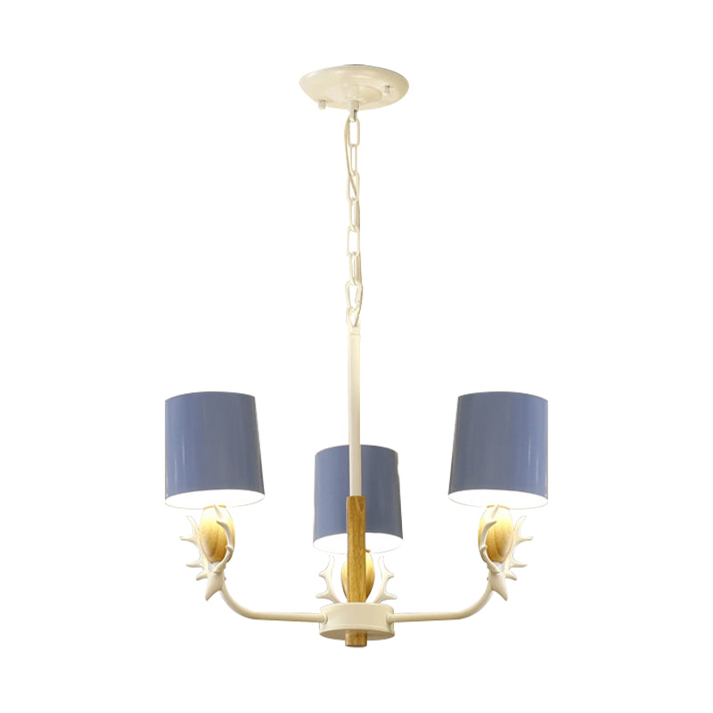 Scandinavian Deer Horn Hanging Lights Metal Wood Chandelier Light for Living Room Clearhalo 'Ceiling Lights' 'Chandeliers' Lighting' options 200861