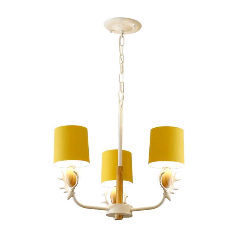 Scandinavian Deer Horn Hanging Lights Metal Wood Chandelier Light for Living Room Clearhalo 'Ceiling Lights' 'Chandeliers' Lighting' options 200864