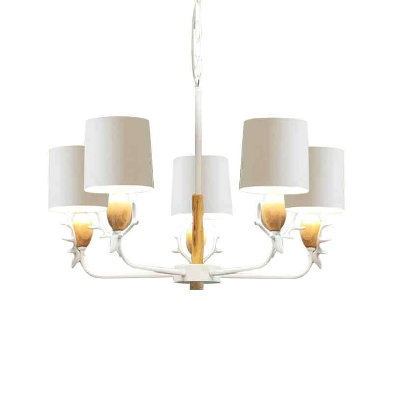 Scandinavian Deer Horn Hanging Lights Metal Wood Chandelier Light for Living Room Clearhalo 'Ceiling Lights' 'Chandeliers' Lighting' options 200874