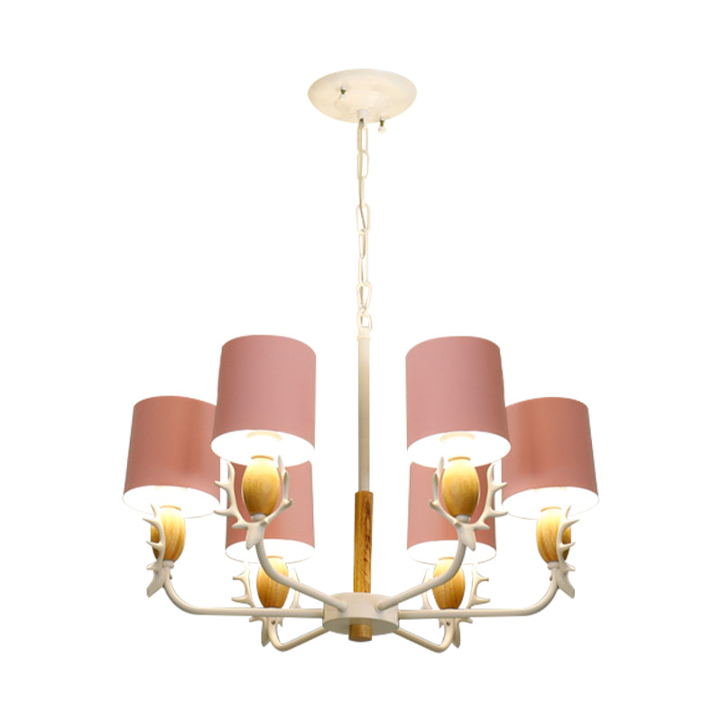 Scandinavian Deer Horn Hanging Lights Metal Wood Chandelier Light for Living Room Clearhalo 'Ceiling Lights' 'Chandeliers' Lighting' options 200879