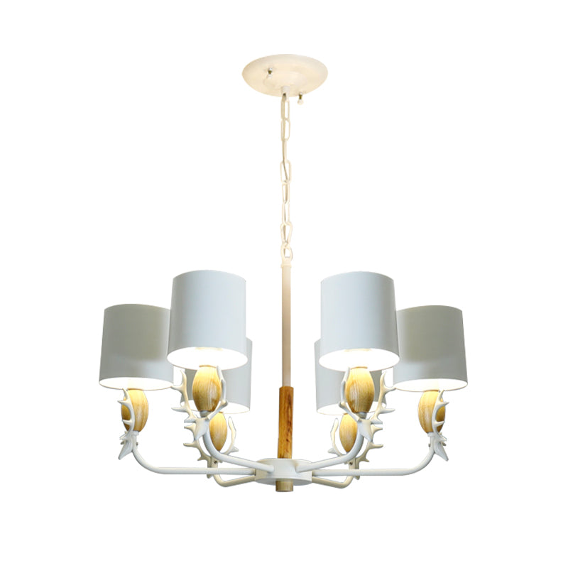 Scandinavian Deer Horn Hanging Lights Metal Wood Chandelier Light for Living Room Clearhalo 'Ceiling Lights' 'Chandeliers' Lighting' options 200882