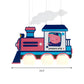 Cartoon Train Hanging Pendant Lights Metal Hanging Lamp in Blue for Kid Bedroom Clearhalo 'Ceiling Lights' 'Chandeliers' Lighting' options 200900